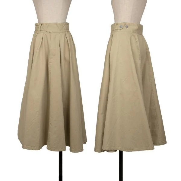SINME Tuck Belted Flare Skirt Beige 27 K-145088_001
