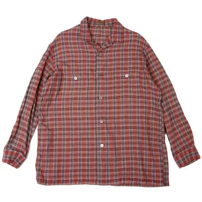 Y's for men Wool Rayon Tartan Check Long Sleeve Shirt