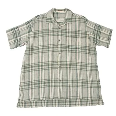 Y's for men Check Weaving Open Collar Short Sleeve Shirt