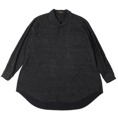 Y's for men Poly Brend Open Collar Long Sleeve Shirt
