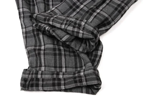 ワイズフォーメンY's for men レーヨンチェックドロストワイド