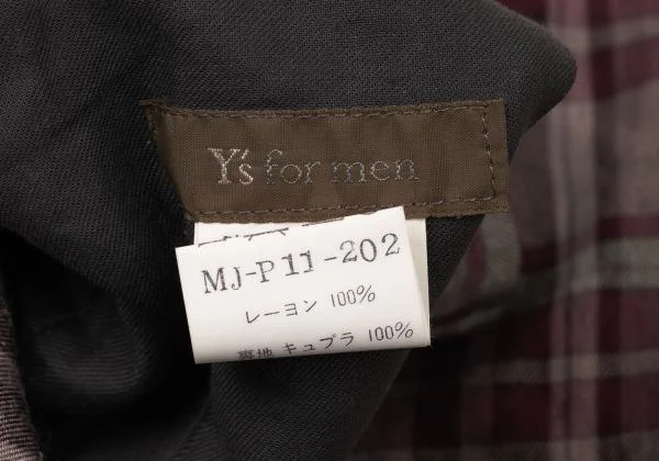 Y's for men Rayon Check Drawstring Wide Pants K-145155_017