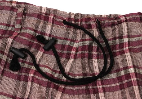 Y's for men Rayon Check Drawstring Wide Pants K-145155_003