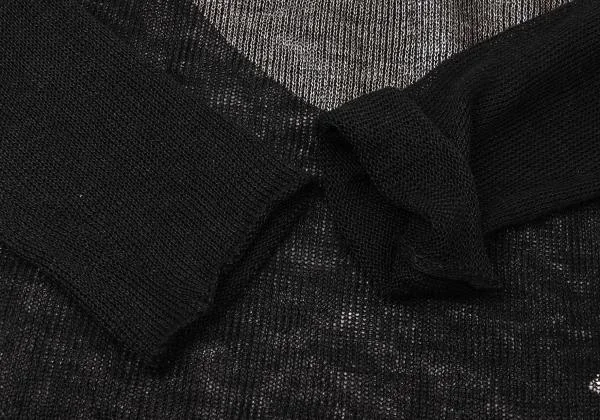 Y's red Label Linen Shiny Bicolor Mesh Knit Top K-145164_007
