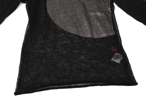Y's red Label Linen Shiny Bicolor Mesh Knit Top K-145164_008
