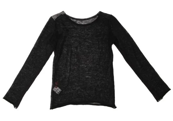 Y's red Label Linen Shiny Bicolor Mesh Knit Top K-145164_011