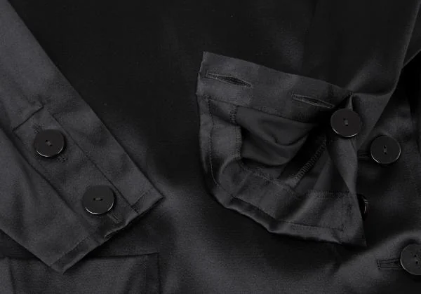 Yves Saint Laurent Silk Wool Shoulder Button Design Coat K-145249_007