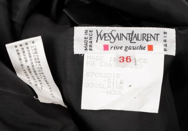Yves Saint Laurent Silk Wool Shoulder Button Design Coat K-145249_017