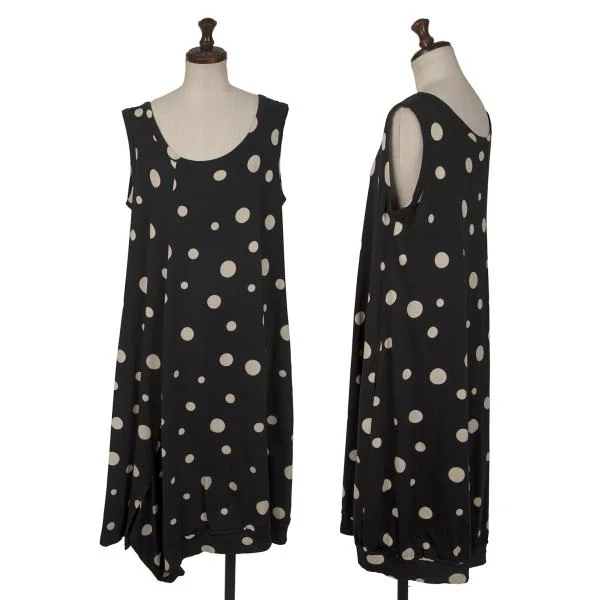 Y's Dot Switching Tank Flare Dress Black 2 K-145261_001