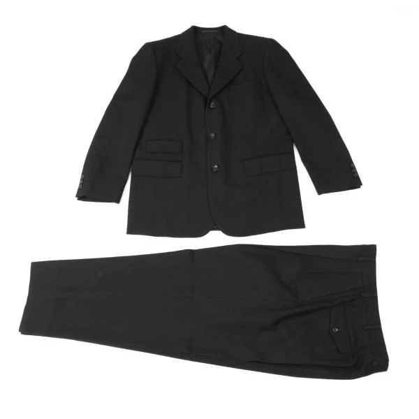 コムデギャルソン オムCOMME des GARCONS HOMME ウールツータックパンツ 黒S K-145281_014