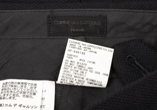 コムデギャルソン オムCOMME des GARCONS HOMME ウールツータックパンツ 黒S K-145281_015