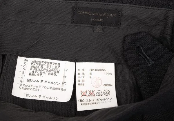 コムデギャルソン オムCOMME des GARCONS HOMME ウールツータックパンツ 黒S K-145281_016