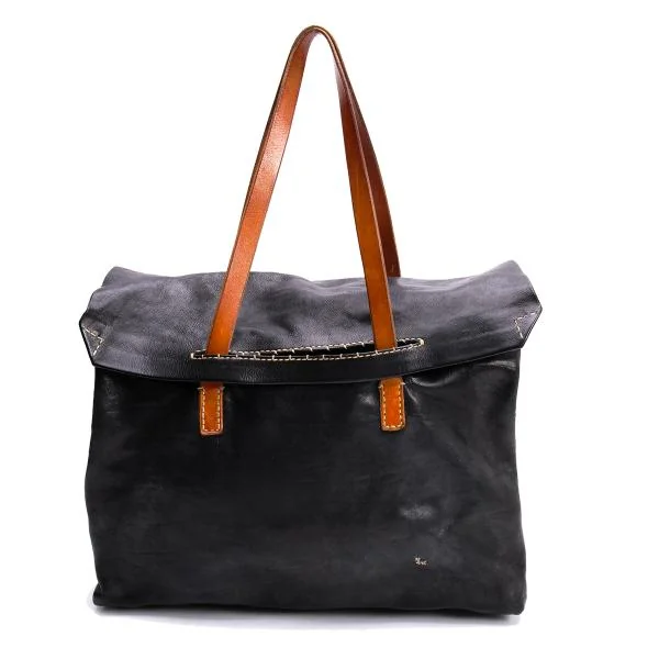 HENRY CUIR Stitch Design Flap Leather Hand Bag K-145300_002