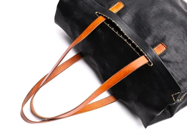 HENRY CUIR Stitch Design Flap Leather Hand Bag K-145300_012