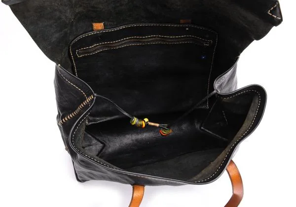 HENRY CUIR Stitch Design Flap Leather Hand Bag K-145300_015