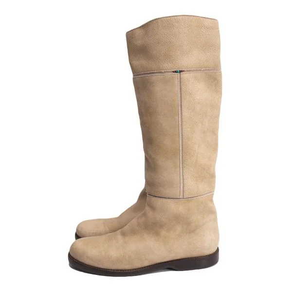 HENRY CUIR Patched Leather Long Boots K-145304_006