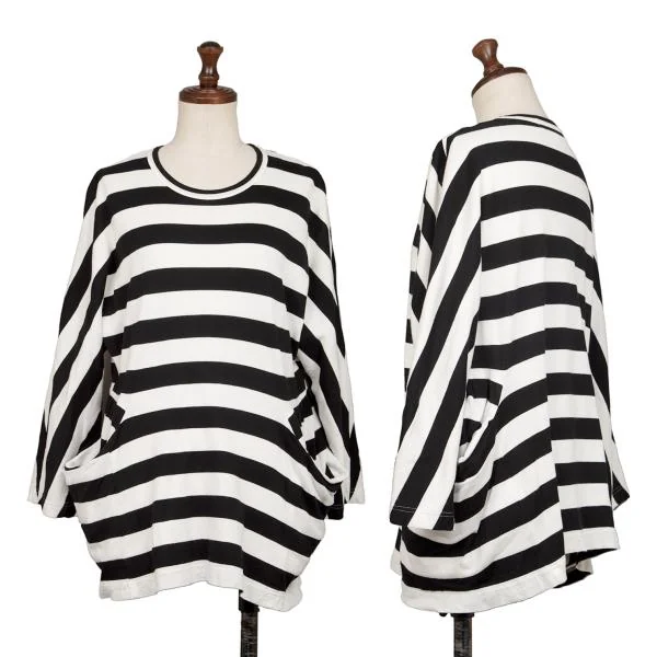 COMME des GARCONS COMME des GARCONS Stripe Dolman T Shirt White,Black M K-145311_001