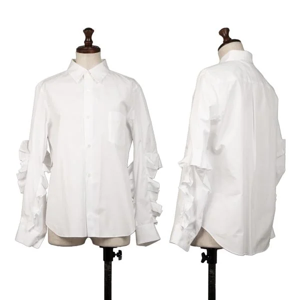 COMME des GARCONS Frill Sleeves Cotton Shirt White S K-145314_001