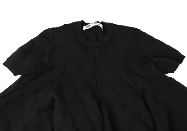 コムデギャルソンCOMME des GARCONS ドットジャガード二次元半袖ニット 黒S K-145325_003