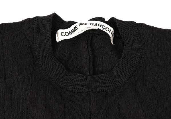 コムデギャルソンCOMME des GARCONS ドットジャガード二次元半袖ニット 黒S K-145325_004
