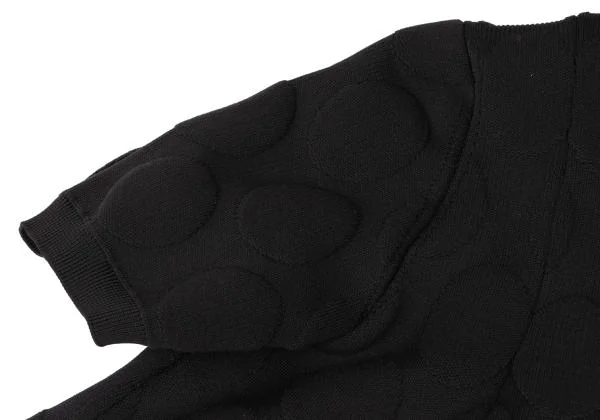 コムデギャルソンCOMME des GARCONS ドットジャガード二次元半袖ニット 黒S K-145325_005