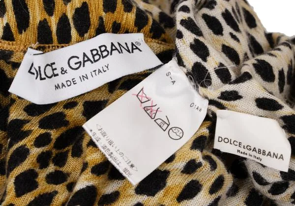 DOLCE&GABBANA Leopard Raglan Turtle Neck Top K-145366_014