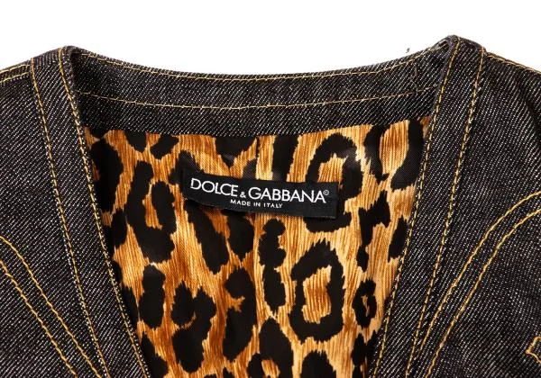 DOLCE&GABBANA Leopard Lining Denim Vest K-145367_004