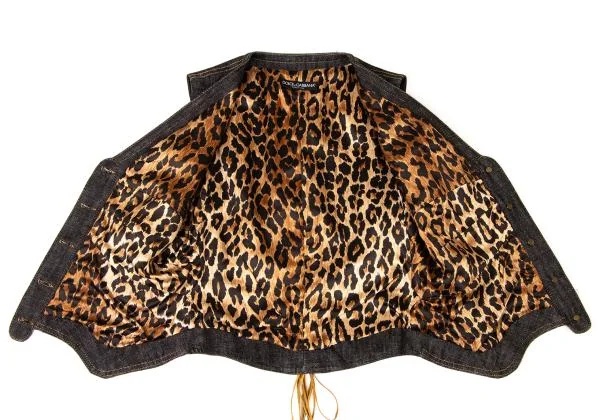 DOLCE&GABBANA Leopard Lining Denim Vest K-145367_009