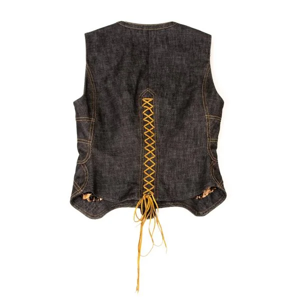 DOLCE&GABBANA Leopard Lining Denim Vest K-145367_011