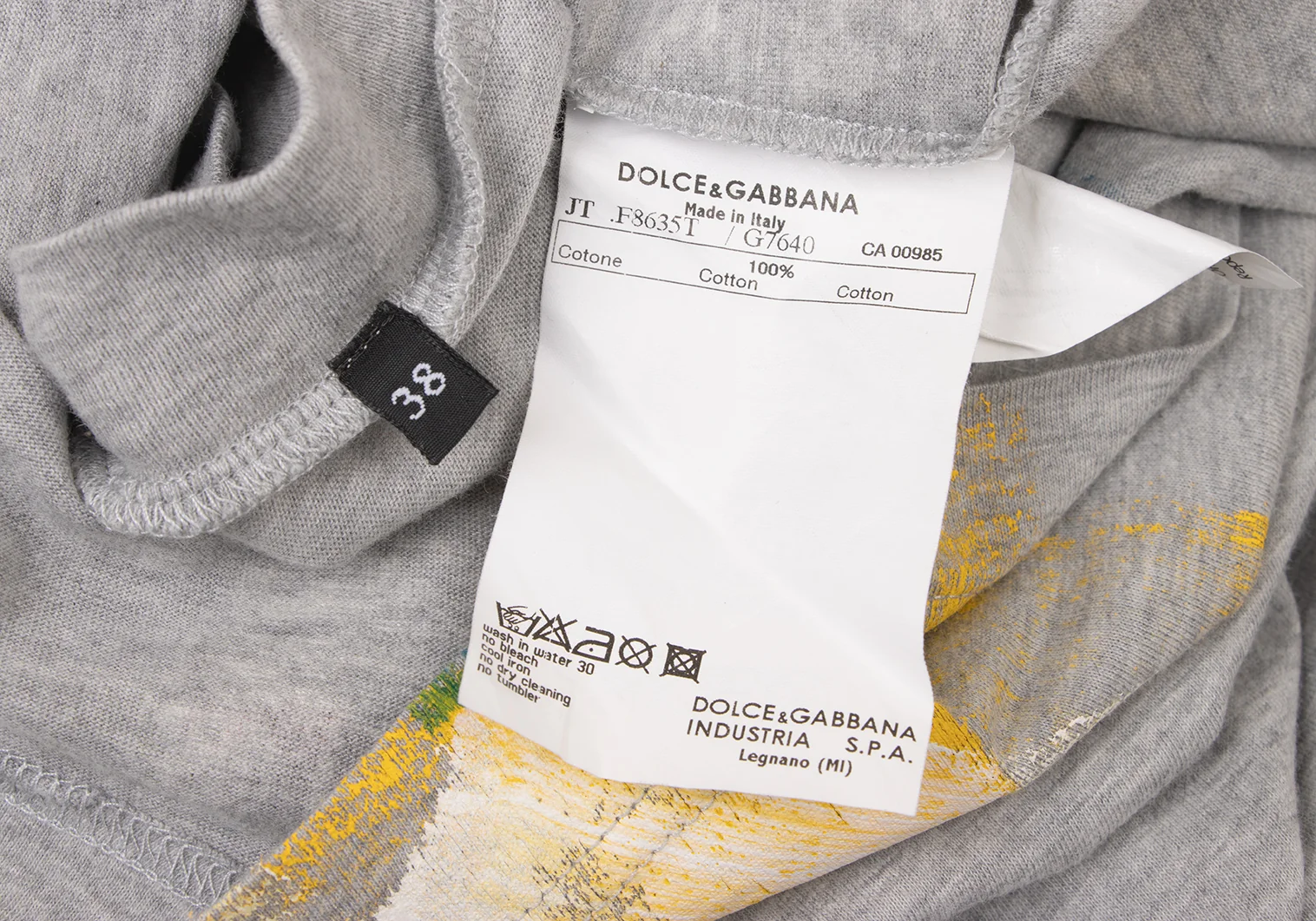 ドルチェ&ガッバーナDOLCE&GABBANA ペンキプリントコットンT