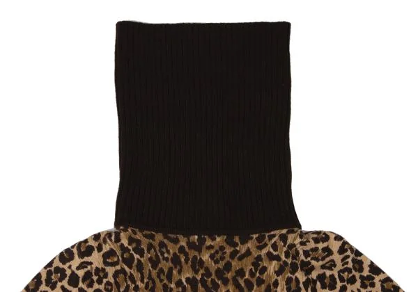 ドルチェ&ガッバーナDOLCE&GABBANA カシミヤレオパードタートルネックニット 茶ベージュ40 K-145372_006