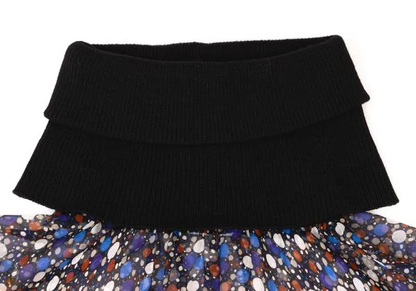 DOLCE&GABBANA Dot Print Switching Turtleneck Knit K-145373_004