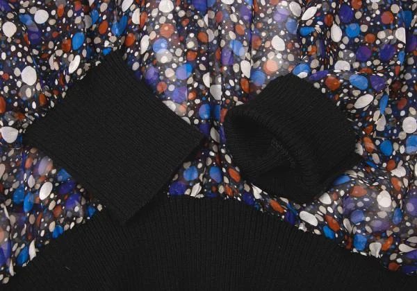 DOLCE&GABBANA Dot Print Switching Turtleneck Knit K-145373_008