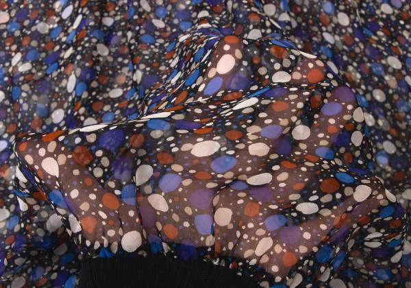 DOLCE&GABBANA Dot Print Switching Turtleneck Knit K-145373_014