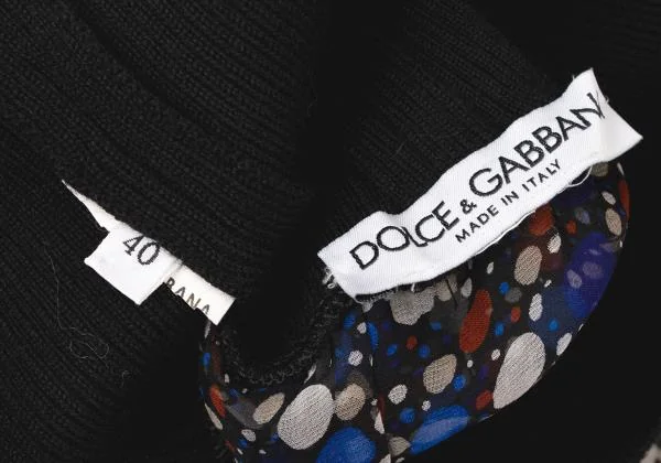 DOLCE&GABBANA Dot Print Switching Turtleneck Knit K-145373_016