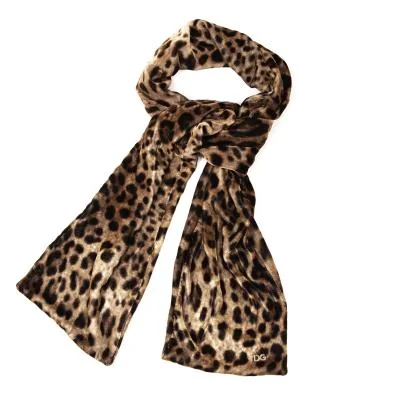 DOLCE& Metal Logo Leopard Stole
