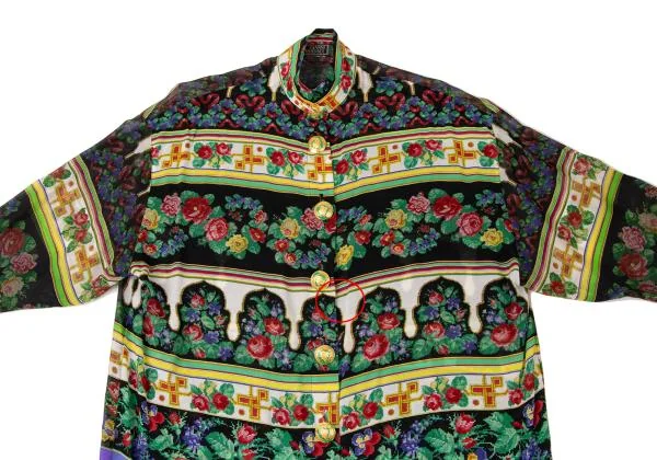 ジャンニヴェルサーチGIANNI VERSACE フラワープリントボタンデザインシャツ マルチ40 K-145393_003
