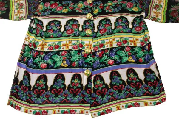 ジャンニヴェルサーチGIANNI VERSACE フラワープリントボタンデザインシャツ マルチ40 K-145393_010