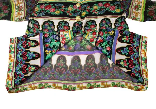 ジャンニヴェルサーチGIANNI VERSACE フラワープリントボタンデザインシャツ マルチ40 K-145393_011