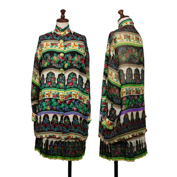 ジャンニヴェルサーチGIANNI VERSACE フラワープリントボタンデザインシャツ マルチ40 K-145393_017