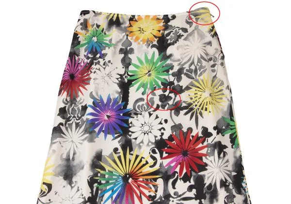 ジャンニヴェルサーチGIANNI VERSACE フラワープリントシルクストレッチスカート マルチ42 K-145399_003