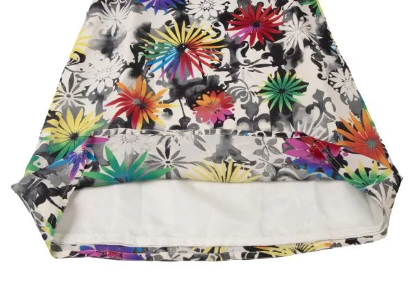 ジャンニヴェルサーチGIANNI VERSACE フラワープリントシルクストレッチスカート マルチ42 K-145399_012