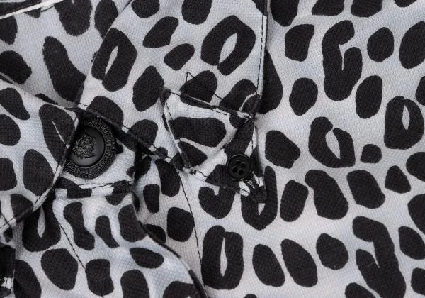ジャンニヴェルサーチGIANNI VERSACE アニマル柄ボタンフライシャツ 黒白42 K-145403_006