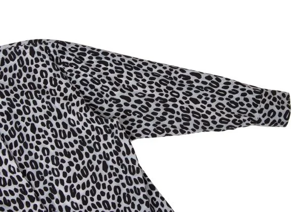 ジャンニヴェルサーチGIANNI VERSACE アニマル柄ボタンフライシャツ 黒白42 K-145403_007