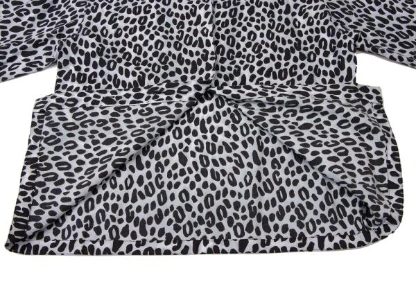 ジャンニヴェルサーチGIANNI VERSACE アニマル柄ボタンフライシャツ 黒白42 K-145403_012