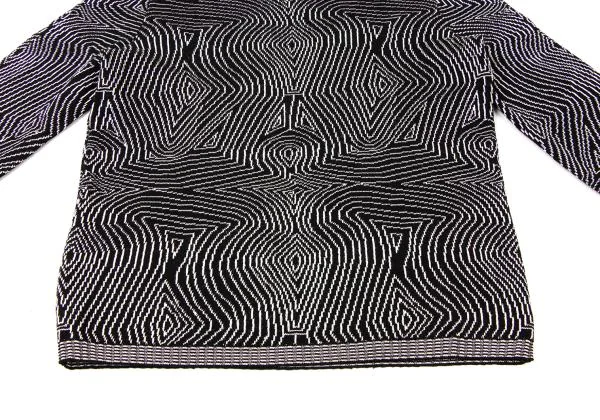 ジャンニヴェルサーチGIANNI VERSACE ジャガードタートルネックニット 黒白M位 K-145405_010