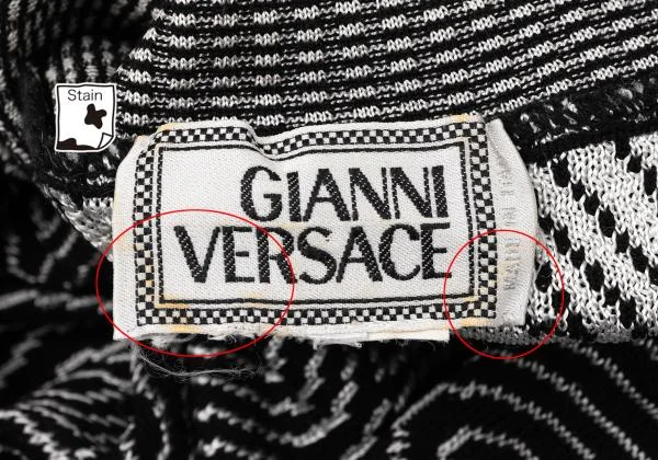 ジャンニヴェルサーチGIANNI VERSACE ジャガードタートルネックニット 黒白M位 K-145405_014
