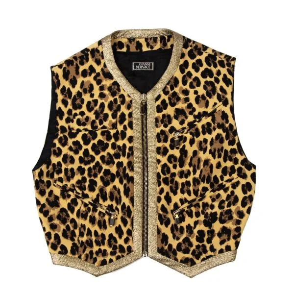GIANNI VERSACE Switching Animal Printed Zip Vest K-145411_002