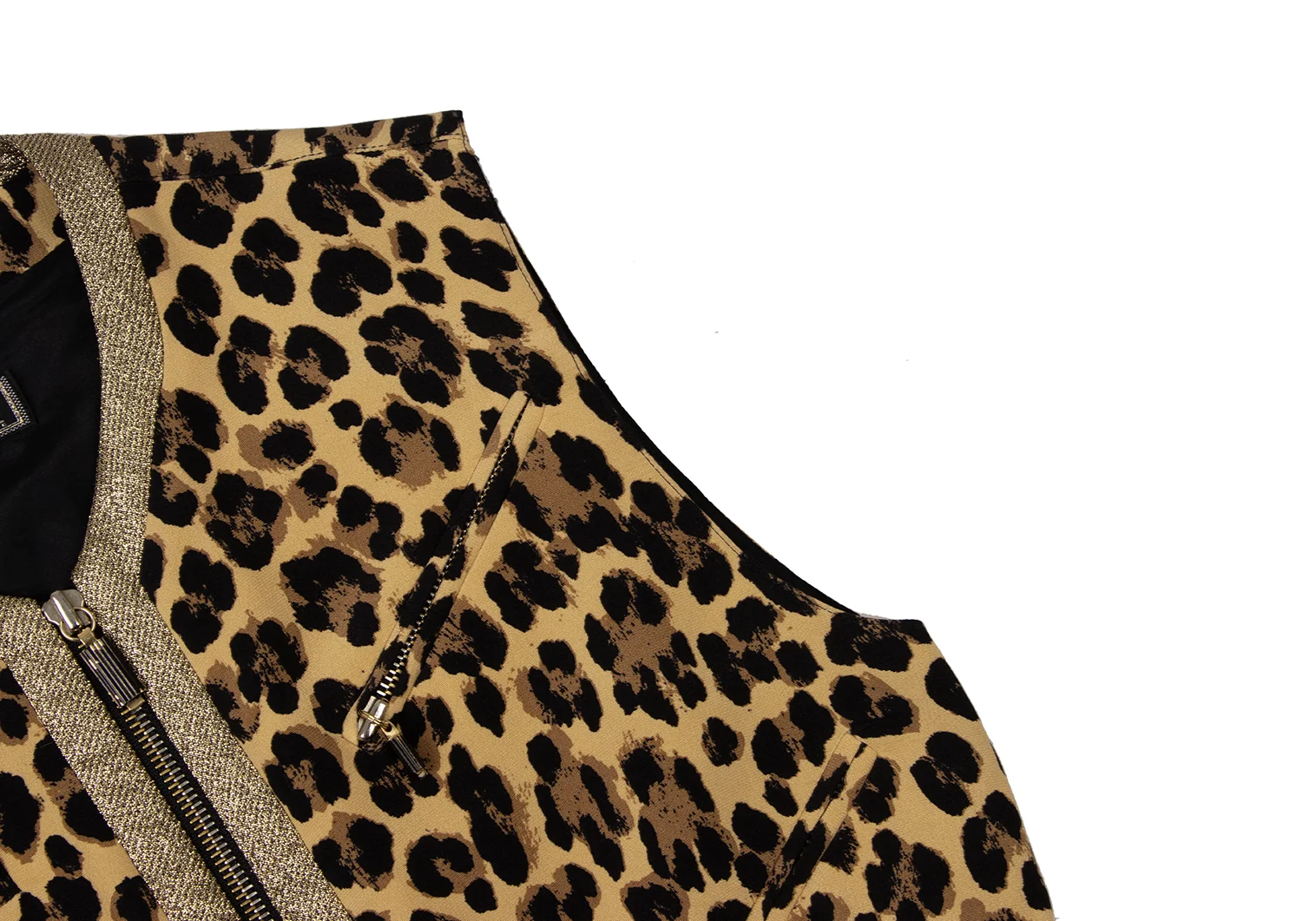 ジャンニヴェルサーチGIANNI VERSACE ラメ切替レオパードジップ