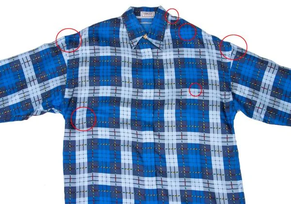 VERSACE SPORT Silk Check Button Fly Shirt K-145418_003